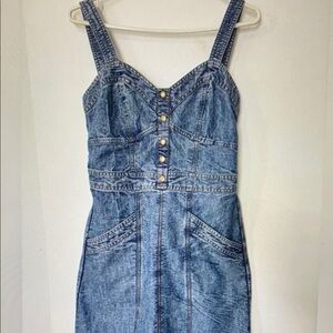Denim Button-Front Dress